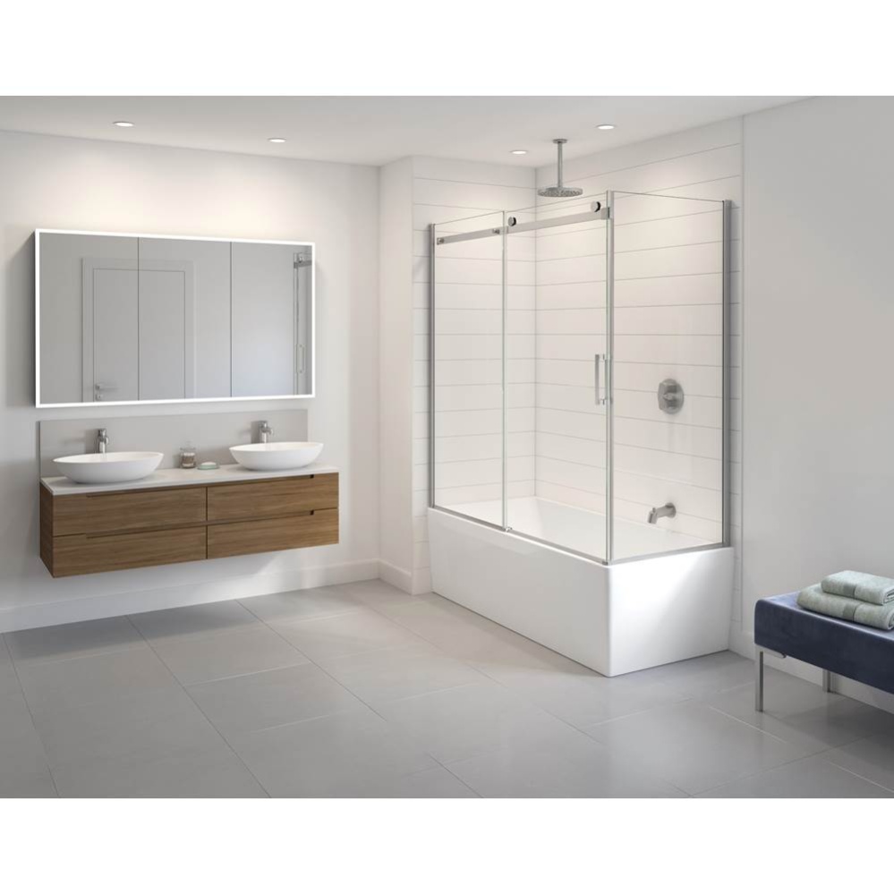 HORIZON TUB 60 x 30/BRUSHED NICKEL/LEFT/SEKUR+