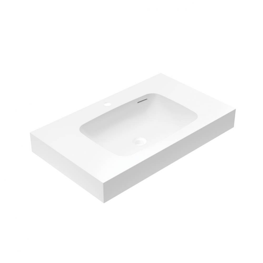 LUNA STAK VANITY/COUNTERTOP WITH APRON/32'' WIDE/ROUND/WHITE