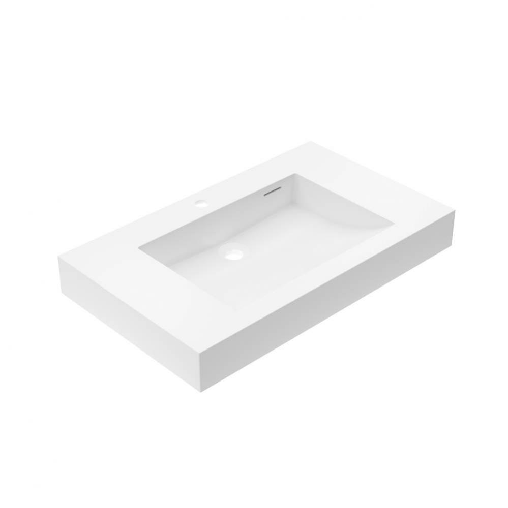 LUNA STAK VANITY/COUNTERTOP WITH APRON/32'' WIDE/SQUARE/WHITE