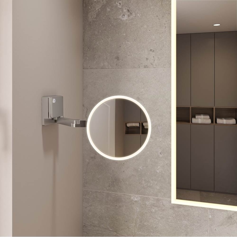 VIZO MAKEUP MIRROR/WALL MOUNTED/8''/RD FRAME&MIRROR/CHROME