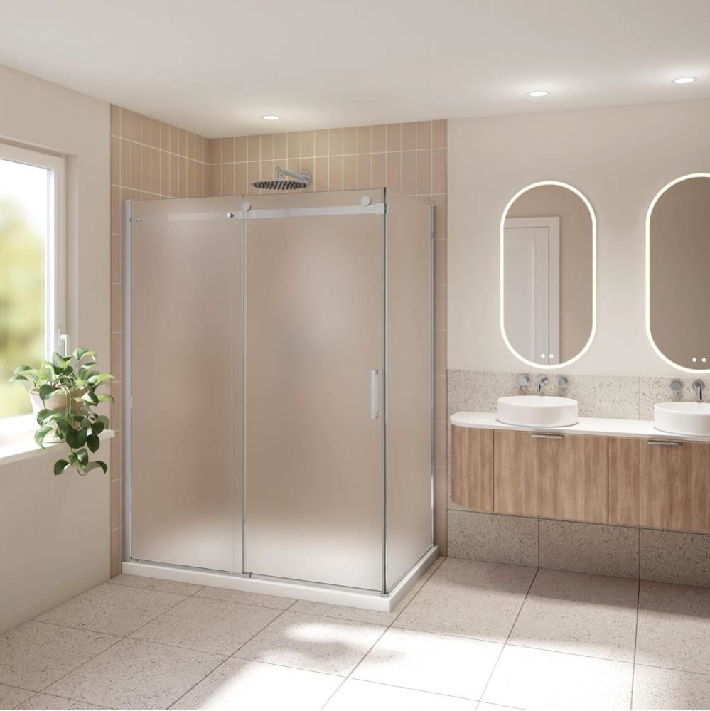 HORIZON 2SIDED/48x36/L INL x L RET/CHROME/79H/MIST SKR+