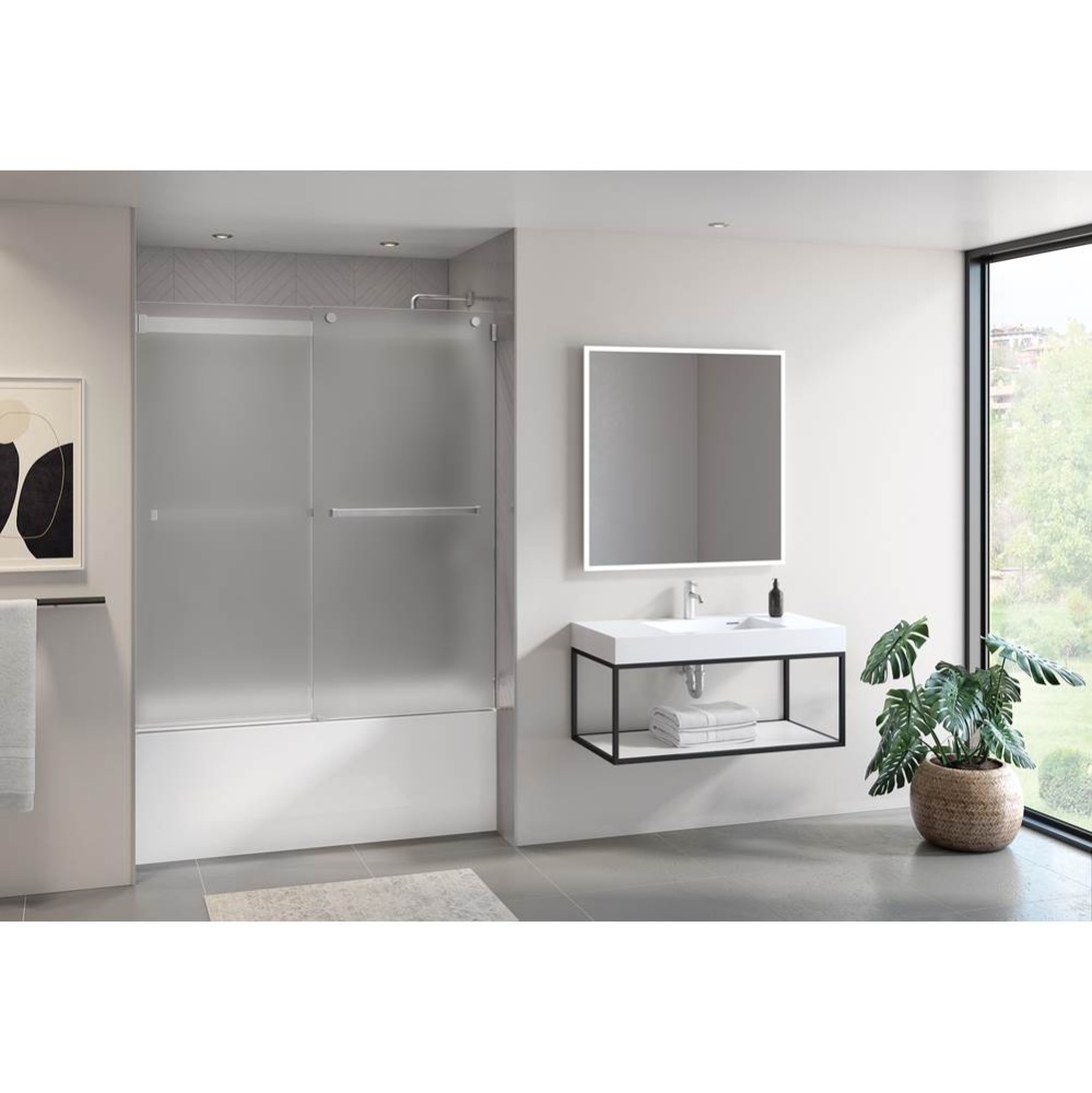GEMINI PLUS TUB 60''/BRUSHED NICKEL/10MM/MIST SKR+