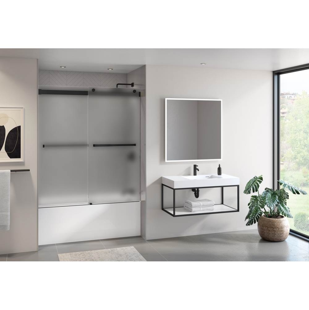 GEMINI PLUS TUB 60''/MATTE BLACK/10MM/MIST SKR+