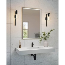 Fleurco Canada MFA2136-15 - ARTUS FRAMED MIRROR 21'' W x 36'' H +DEFOG +LIGHT, GUN METAL