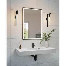 Fleurco Canada MFA2136-33 - ARTUS FRAMED MIRROR 21'' W x 36'' H +DEFOG +LIGHT, BLACK