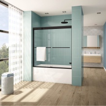 Fleurco Canada CKTS60-33-40 - CORDOBA PLUS TUB/56-60/MATTE BLACK/CLEAR GLASS/ SEKUR+