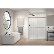 Fleurco Canada NGS148-12-40 - GEMINI 6MM INLINE 48''W/BRUSHED GOLD/SEKUR+