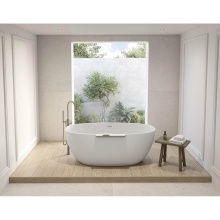 Fleurco Canada BTLU6335-25-18 - ARIA STONE LUCIA TUB/63 X 35/WHITE TUB / BRUSHED NICKEL TRIM