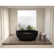 Fleurco Canada BTLU6335-91-33 - ARIA STONE LUCIA TUB/63 X 35/MATTE BLACK TUB / DARK CHROME TRIM