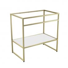 Fleurco Canada LVSTF32-FS12-SH18 - LUNA STAK TRIO VANITY FREESTANDING BRUSHED GOLD FRAME 32''WHITESHELF