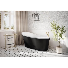 Fleurco Canada BZMZ6029-1833MG - OPUS MEZZO TUB/6730/MAT BLK EXT/WHITE INT/WHITE DRAIN COVER