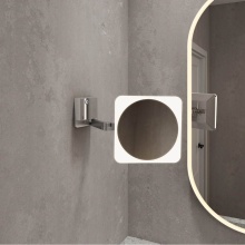 Fleurco Canada MVZ8-WM-SR-11 - VIZO MAKEUP MIRROR/WALL MOUNTED/8''/RD FRAME&SQ MIRROR/CHROME