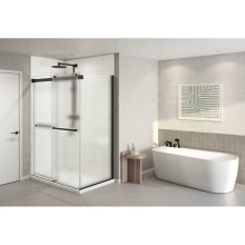 Fleurco Canada NPUS6036R-33-80 - GEMINI PLUS 2 SIDED/60 X 36 RIGHT/MATTE BLACK/10MM/MIST SKR+