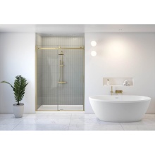 Fleurco Canada NSS148-12-40R-79 - SKYLINE INLINE 48W 79H/BRUSHED GOLD/8MM/RIGHT/SEKUR+