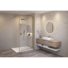 Fleurco Canada VSP33-12-40-79 - VESPERO SHIELD 33/GOLD FRAME/CLEAR GLASS/79''