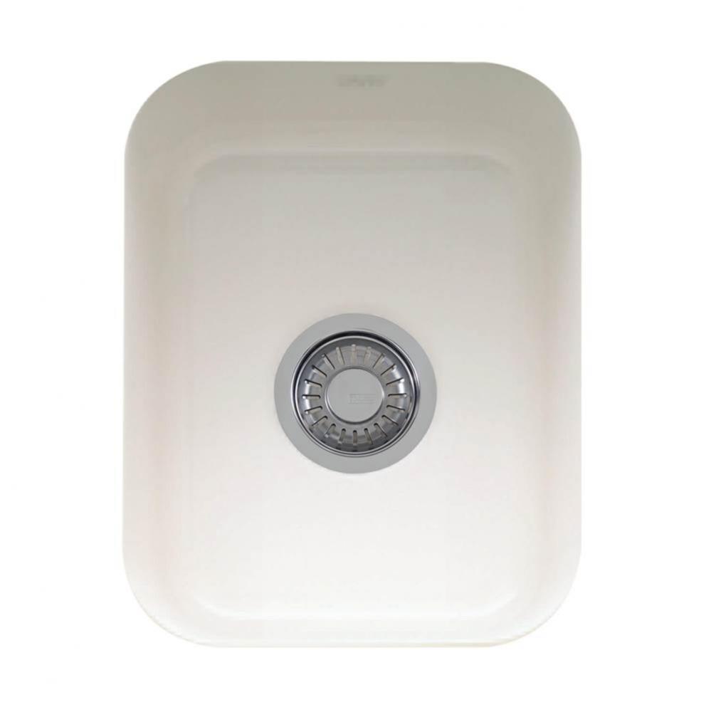 Cisterna 14.38-in. x 17.12-in. White Undermount Single Bowl Fireclay Kitchen Sink, CCK110-13WH