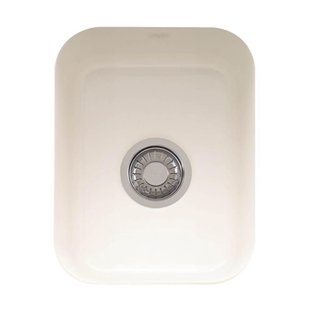 Cisterna 14.38-in. x 17.12-in. White Undermount Single Bowl Fireclay Kitchen Sink, CCK110-13WH