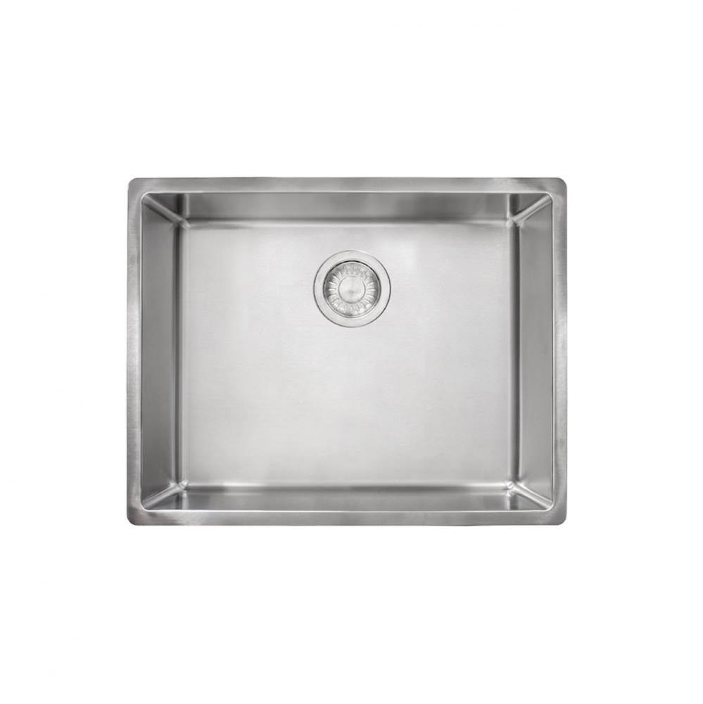 Cube 24.5-in. x 17.6-in. 18 Gauge Stainless Steel Undermount Single Bowl Kitchen Sink - CUX110-23-