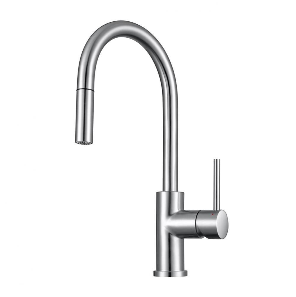 Cube Pull Down Prep Faucet, Steel Finish