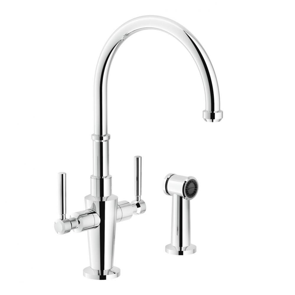Absinthe 1 Hole Faucet With Side Spray, Polished Chrome Finish