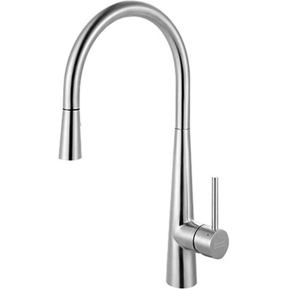 Steel Pull Down Faucet With Integrated Sprayer, Side Lever Handle - Ss