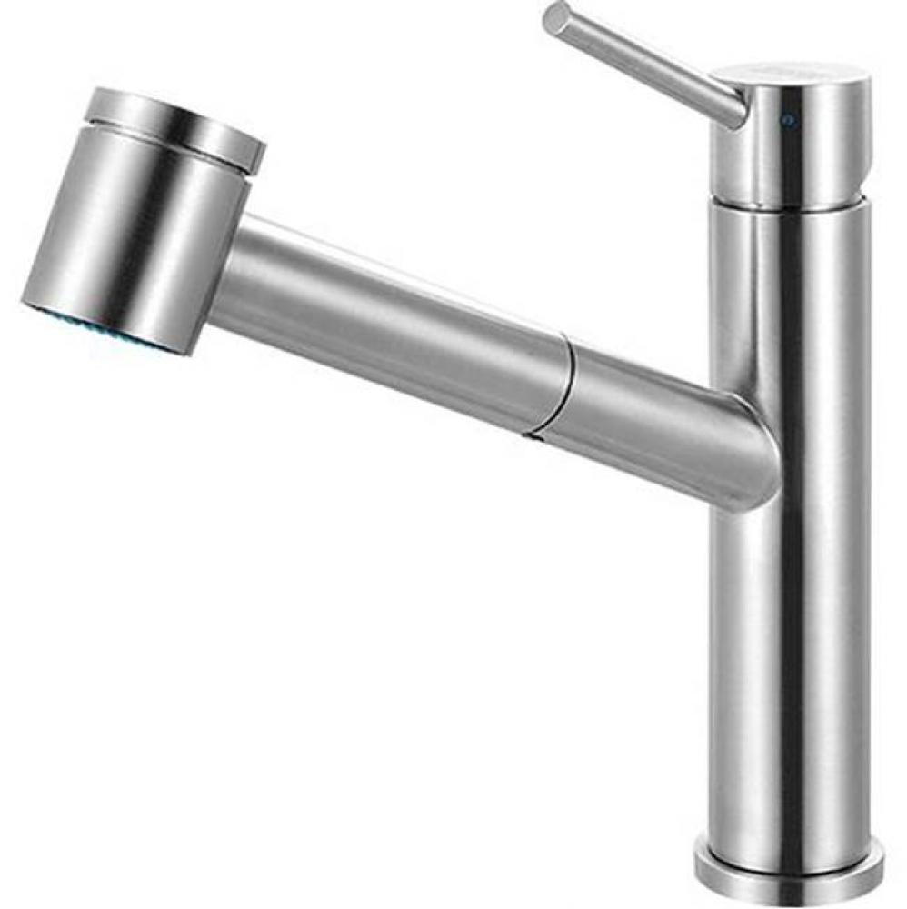 Steel Pull Out Spray/Stream Faucet, Top Lever Handle - Ss