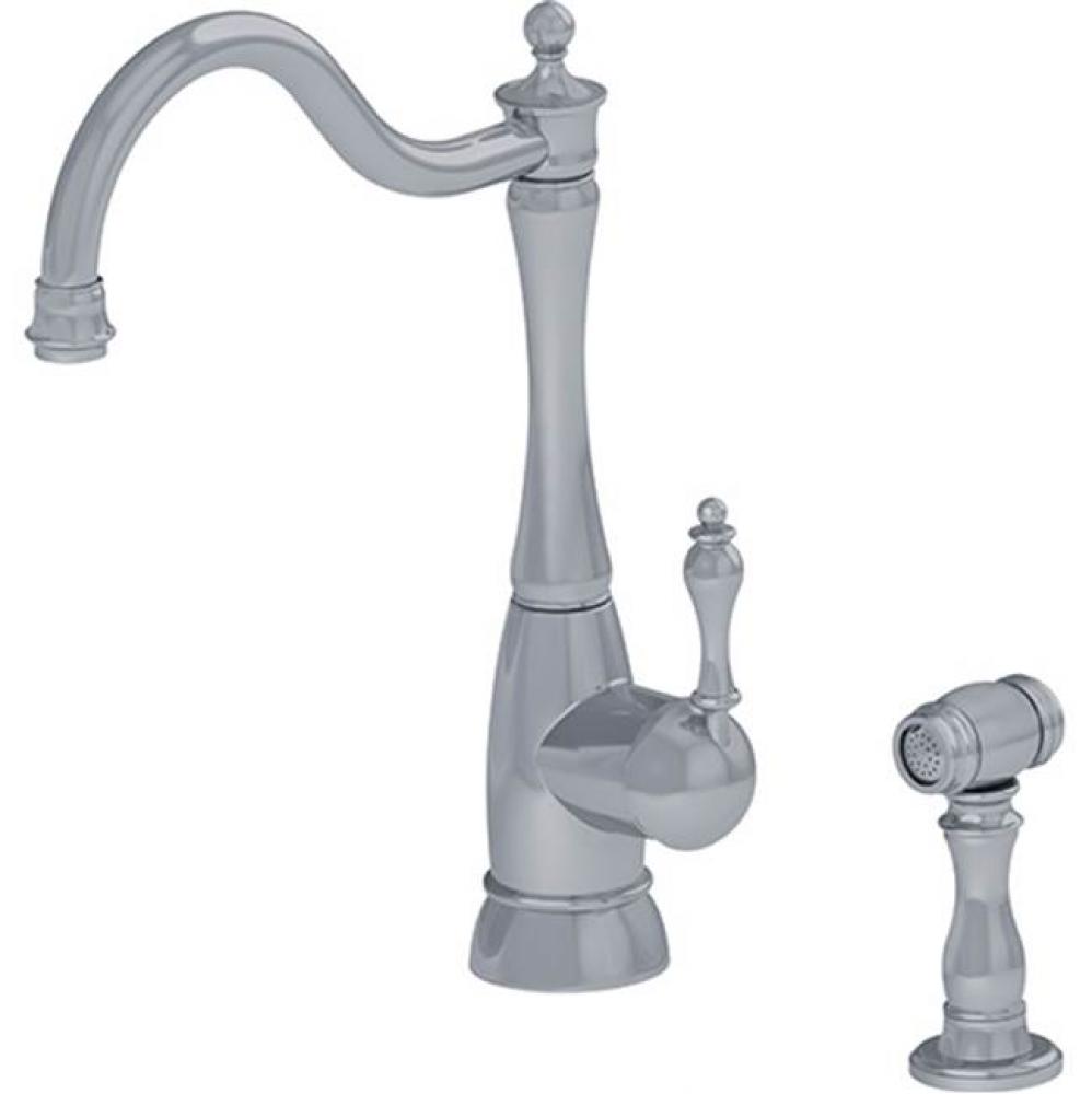 Farm House Faucet With Sidespray, Satin Nickel