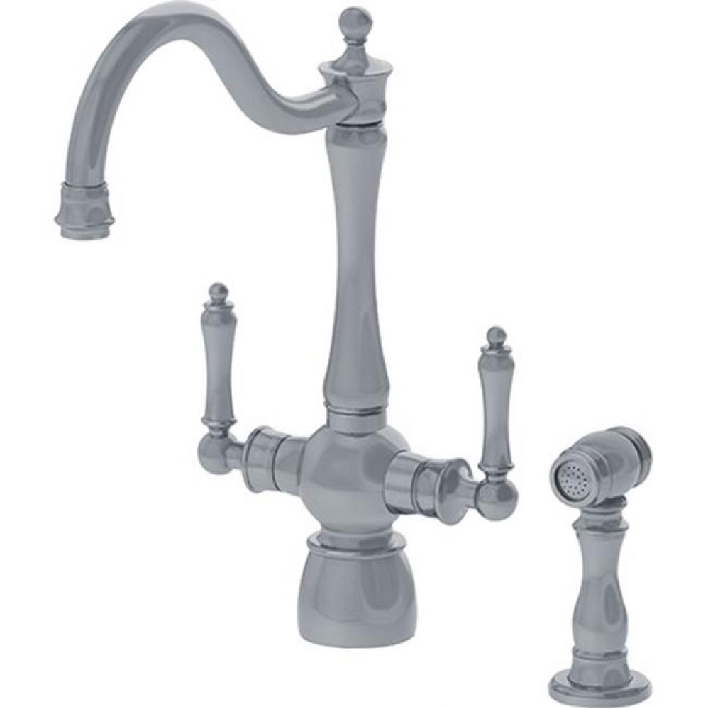 Farm House Faucet With Sidespray, Satin Nickel