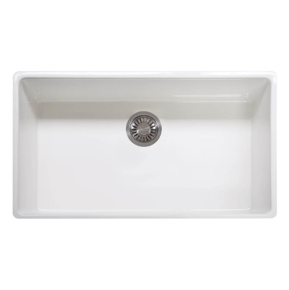 Farm House 36-in. x 20-in. White Apron Front Single Bowl Fireclay Kitchen Sink - FHK710-36WH