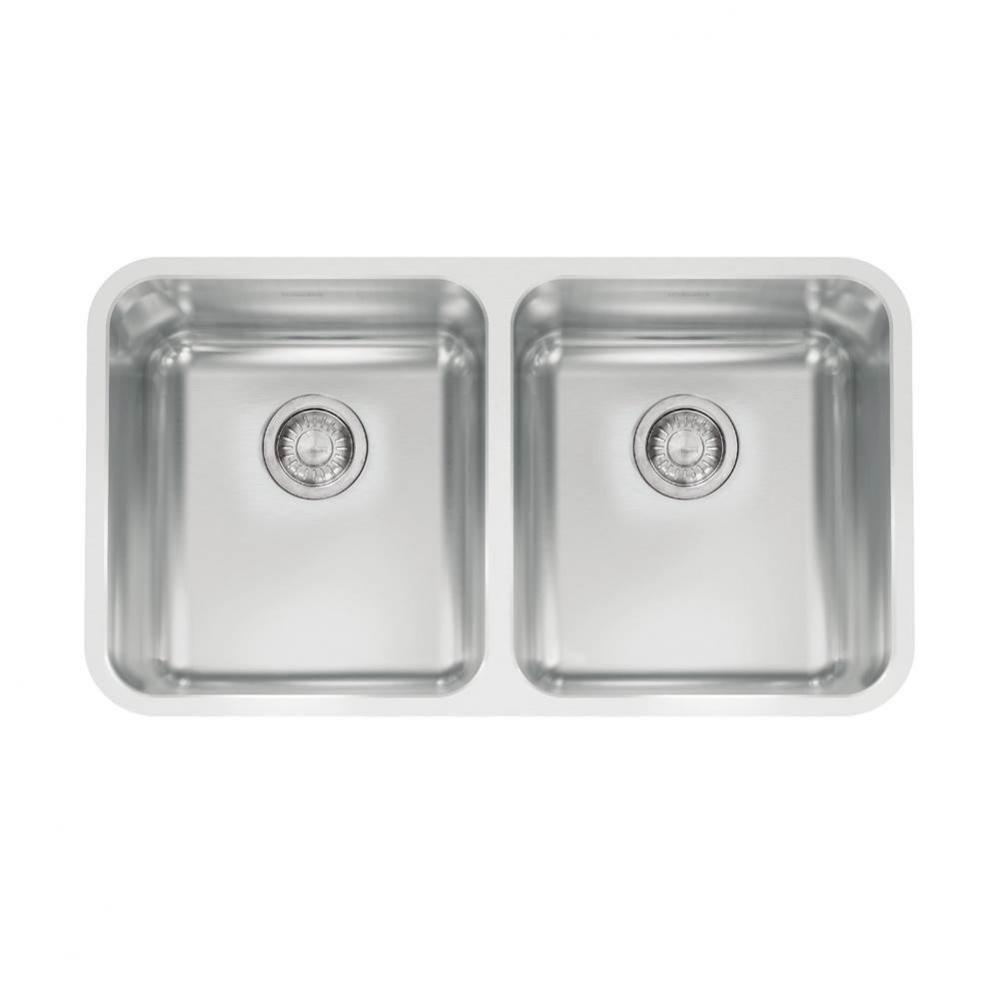 Grande 32.88-in. x 18.7-in. 18 Gauge Stainless Steel Undermount Double Bowl Kitchen Sink - GDX1203