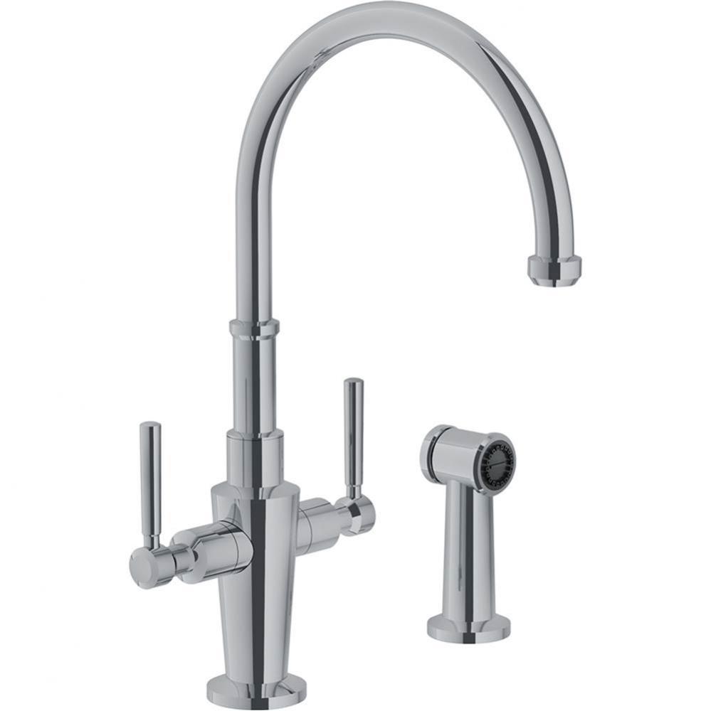 Absinthe 1 Hole Faucet With Side Spray, Polished Nickel Finish
