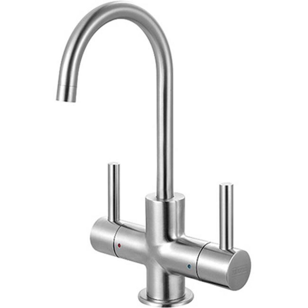 Steel Little Butler Hot/Cold Water Dispenser Faucet, Two Handles, Side Lever - Ss