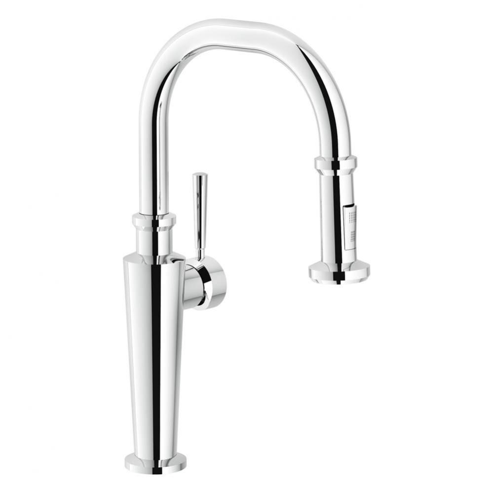 Absinthe 17 3/8 Tall Pull Down Kitchen Faucet, Polished Chrome Finish