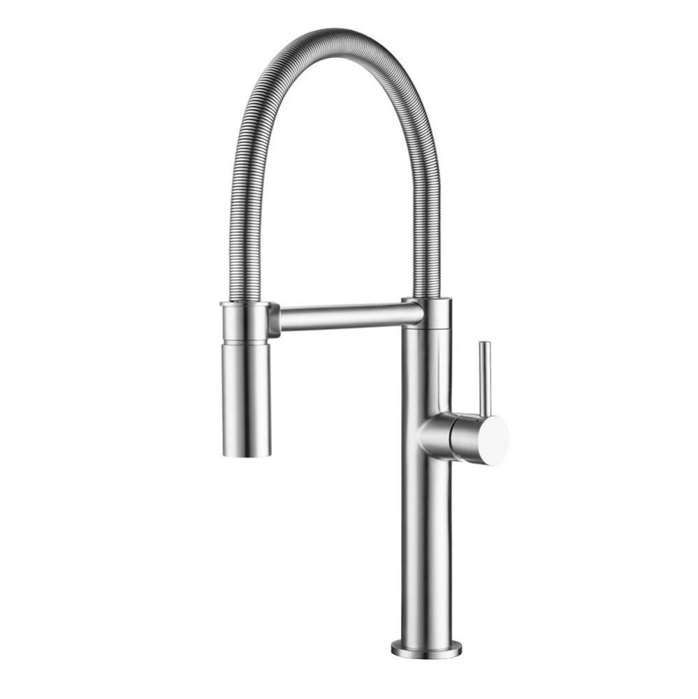 Pescara Kitchen Faucet, 21 5/8 Tall Pull Down, Steel Finish