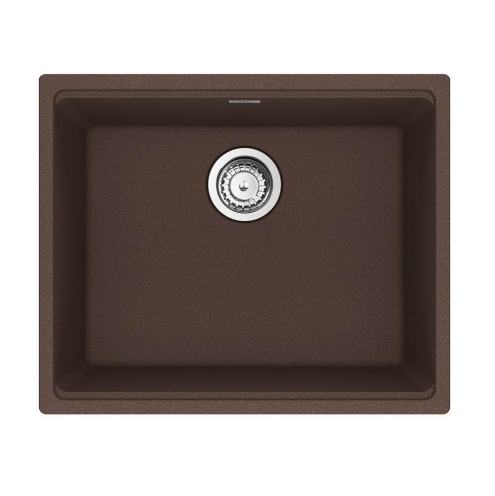 Maris Undermount 21.7-in x 17.8-in Granite Single Bowl Kitchen Sink in Mocha