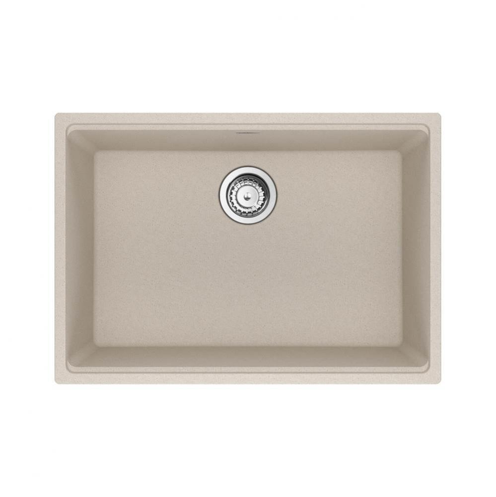 Franke Maris Undermount 27-in x 19-in Fragranite Single Bowl Kitchen Sink in Champagne