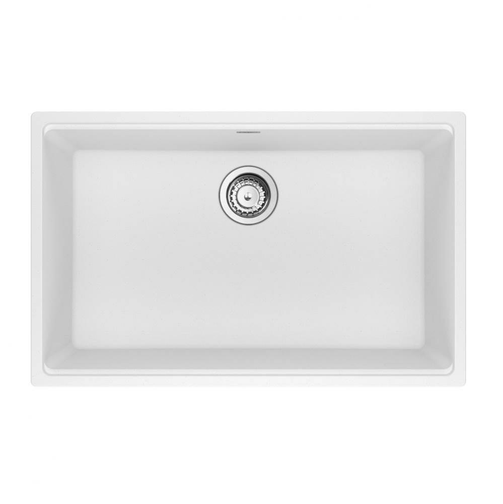 Franke Maris Undermount 30-in x 19-in Fragranite Single Bowl Kitchen Sink in Polar White