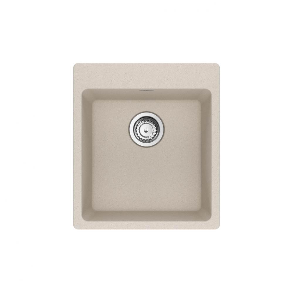 Franke Maris Dual Mount 17.31-in x 19.69-in Fragranite Single Bowl Bar / Prep Sink in Champagne