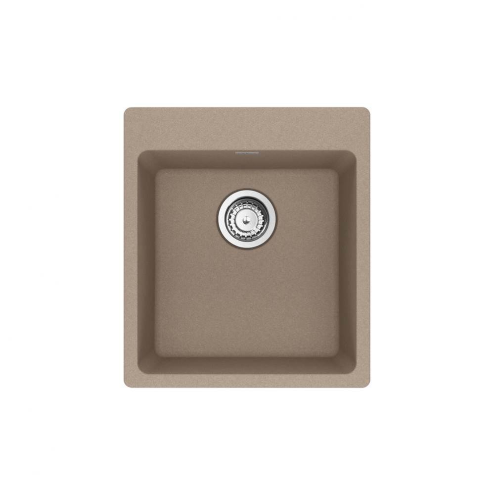 Franke Maris Dual Mount 17.31-in x 19.69-in Fragranite Single Bowl Bar / Prep Sink in Oyster