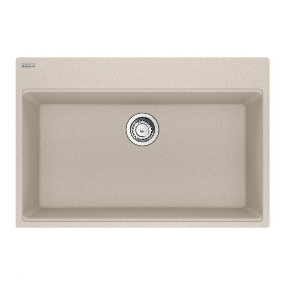 Franke Maris Dual Mount 33-in x 22-in Fragranite Single Bowl Kitchen Sink in Champagne
