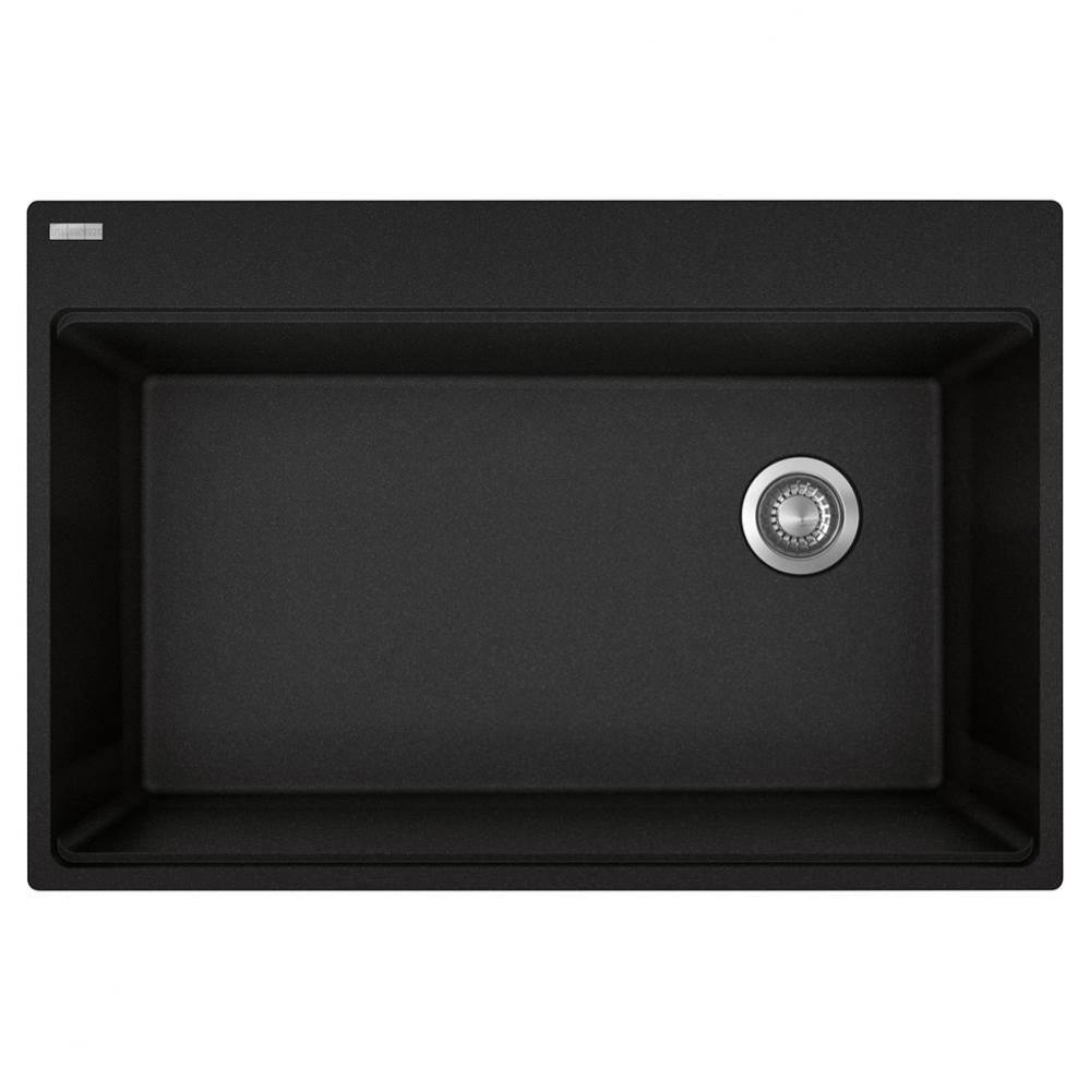 Franke Maris Dual Mount 33-in x 22-in Fragranite Single Bowl Kitchen Sink in Matte Black