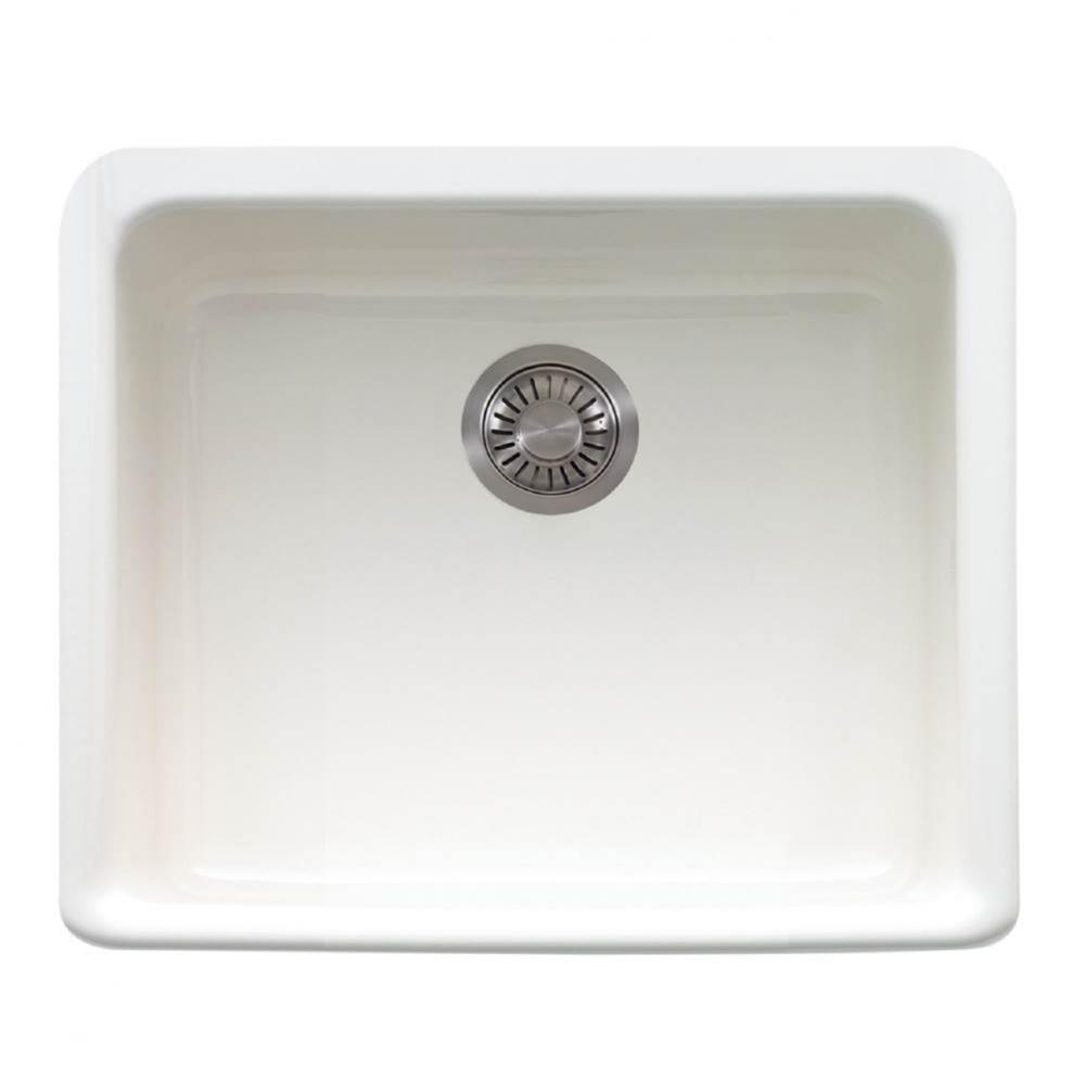 Manor House 19.5-in. x 16.0-in. White Apron Front Single Bowl Fireclay Kitchen Sink - MHK110-20WH