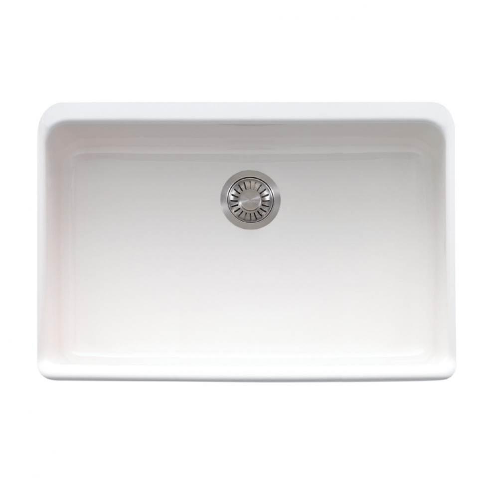 Manor House 27.12-in. x 19.88-in. White Apron Front Single Bowl Fireclay Kitchen Sink - MHK110-28W
