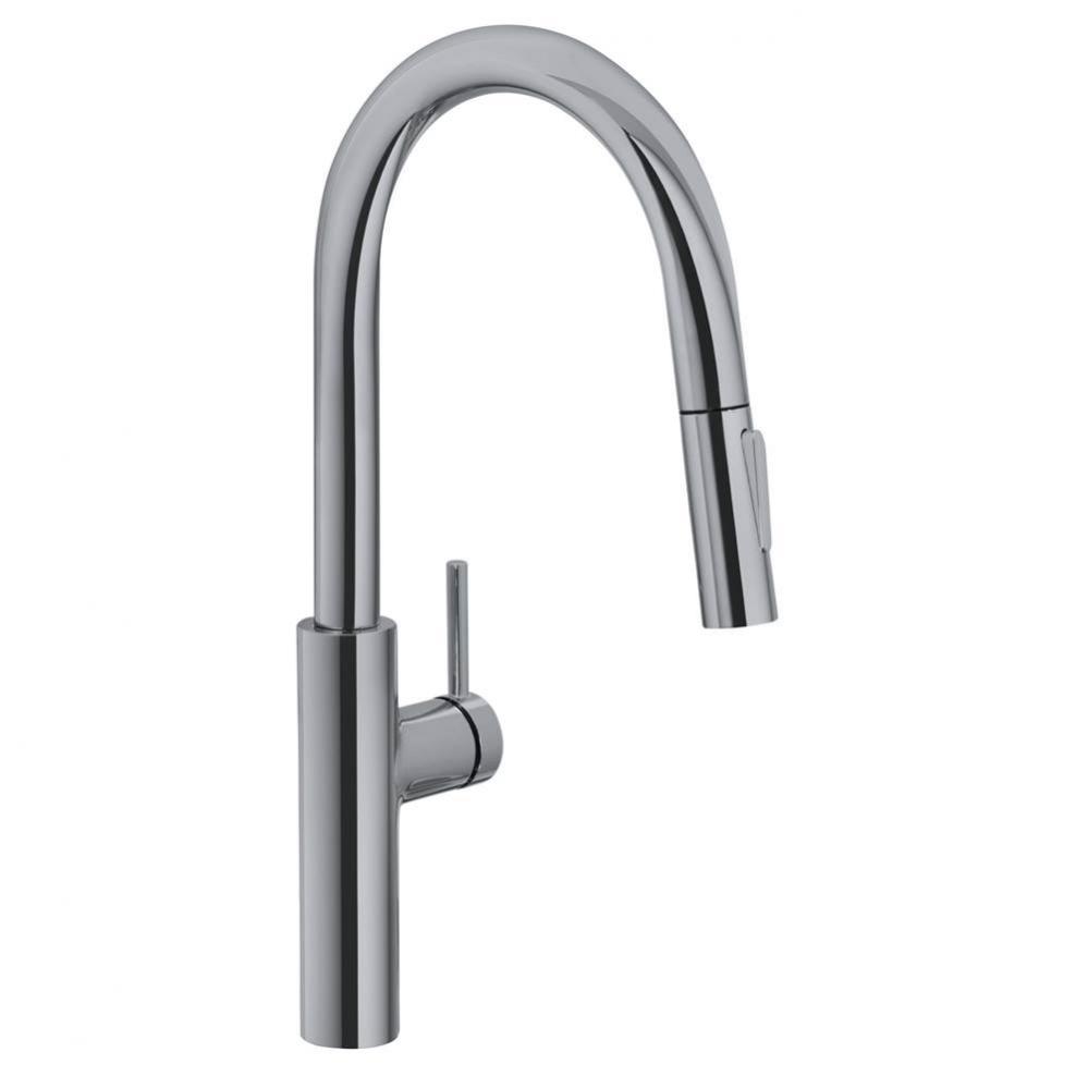 Pescara 17-inch Single Handle Pull-Down Kitchen Faucet in Satin Nickel, PES-PD-SNI