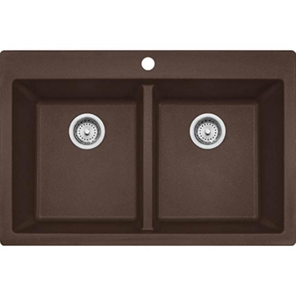 Primo  Granite - Dual Mount Sink Double- Espresso/ Mocha