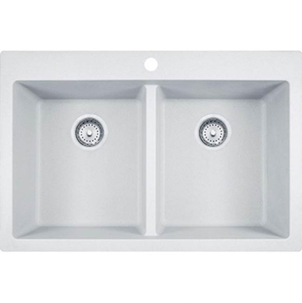 Primo  Granite - Dual Mount Sink Double- White