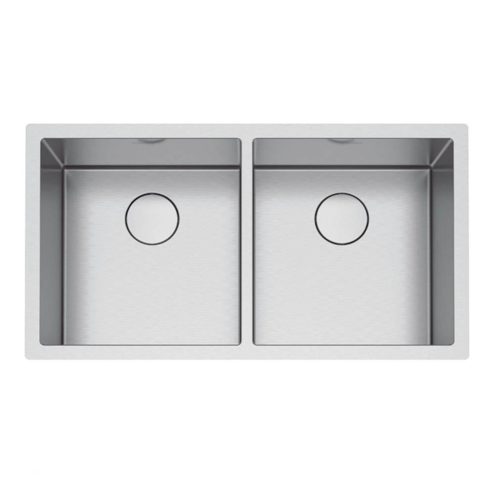 Professional 2.0 35.5-in.. x 19.5-in.. 16 Gauge Stainless Steel Undermount Double Bowl Kitchen Sin