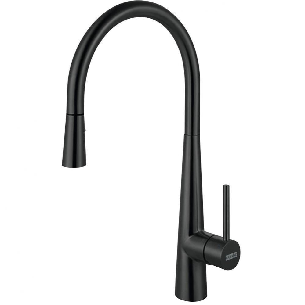 Steel 17.5-inch Single Handle Pull-Down Kitchen Faucet in Industrial Black, STL-PD-IBK