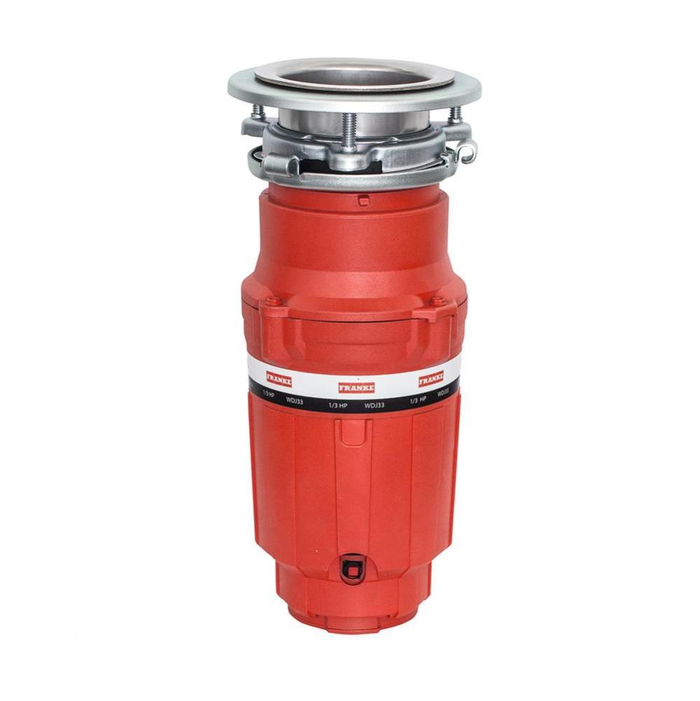 1/3 Horse Power Compact Waste Disposer Continuous Feed Torque Master 2400 RPM Jam-Resistant DC Mot