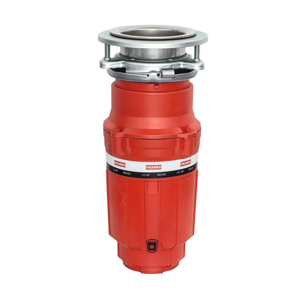 1/2 Horse Power Compact Waste Disposer Continuous Feed Torque Master 2600 RPM Jam-Resistant DC Mot